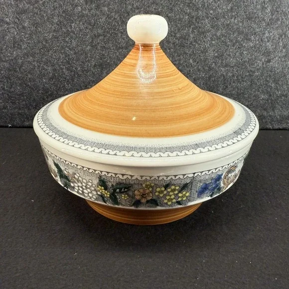 Vintage Goebel COUNTRY BURGUND Covered Vegetable Bowl / Casserole with Lid - Picture 15 of 15